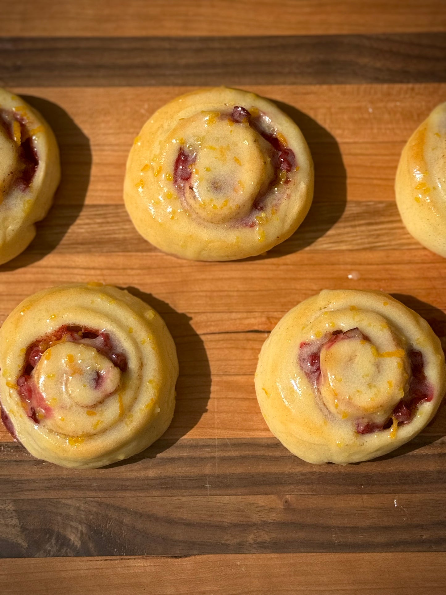 Wild Lingonberry Rolls with Sweet Orange Glaze