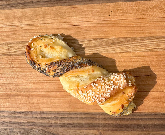Seeded Gruyère and Swiss Danish Twists